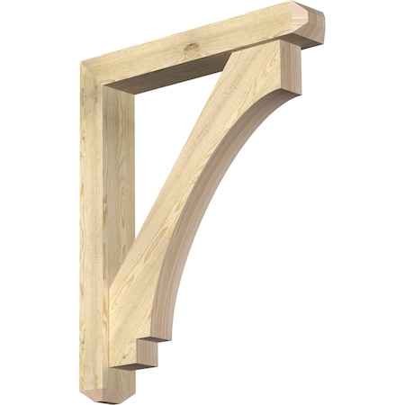 Ekena Millwork Imperial Craftsman Rough Sawn Bracket w/ Offset Brace, Douglas Fir, 6"W x 36"D x 44"H BKT0604X36X44IMP04RDF